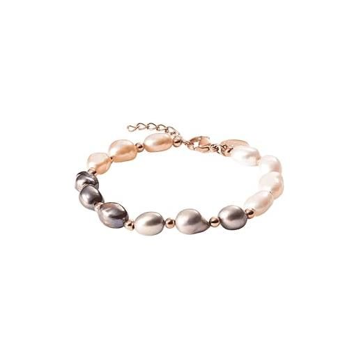 Crystalline Azuria Bracciale Donna Con Perle Simulate Bianche - Placcato Oro 18ct, 20 Cm