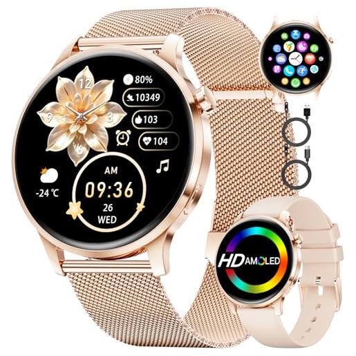 Smartwatch Donna 2025 Con Chiamate Bluetooth E SOS - Schermo 1,57", 120+ Modalità Sport, IP68 Impermeabile