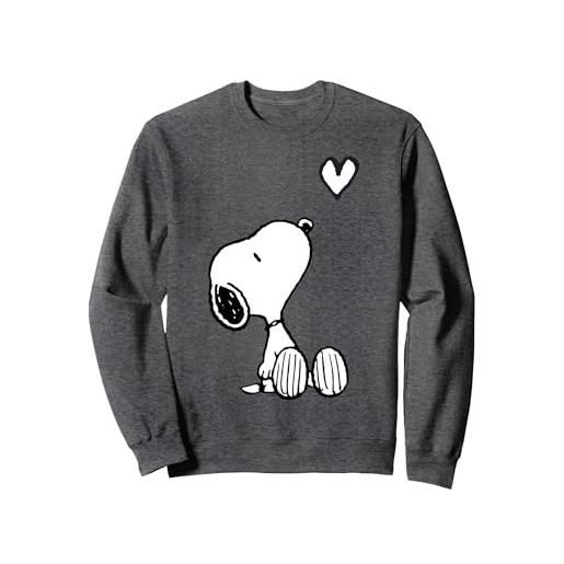 Peanuts valentine snoopy felpa cuore felpa, unisex per adulti, navy, m