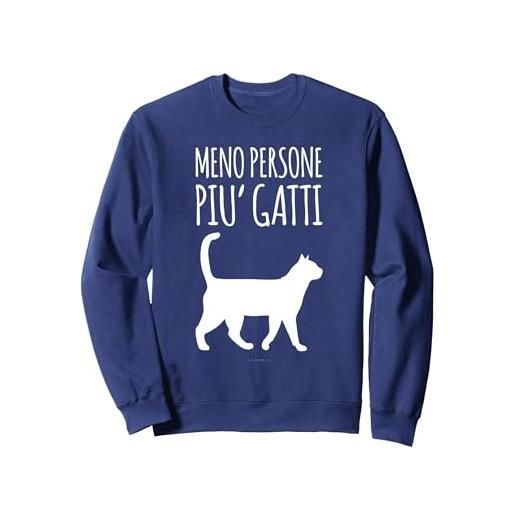 LUMOMIX felpe donna senza cappuccio gatti divertenti meno persone felpa, unisex per adulti, blu reale, s