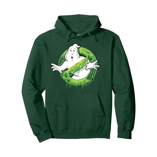 Ghostbusters ghost logo green slime felpa con cappuccio, unisex per adulti, verde foresta, xxl