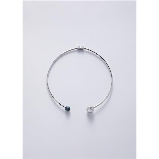 LIUJO liu jo collana regolabile con perle, color argento