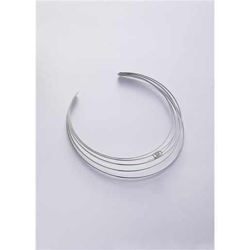 LIUJO liu jo collana rigida multifilo, color argento