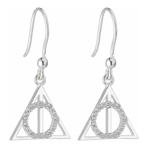 The Carat Shop Orecchini A Borchia In Argento Sterling Harry Potter - Deathly Hallows - Confezione Ufficiale