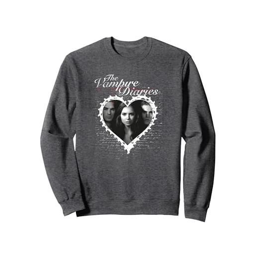 Vampire Diaries the Vampire Diaries lace heart felpa, unisex per adulti, grigio scuro, l