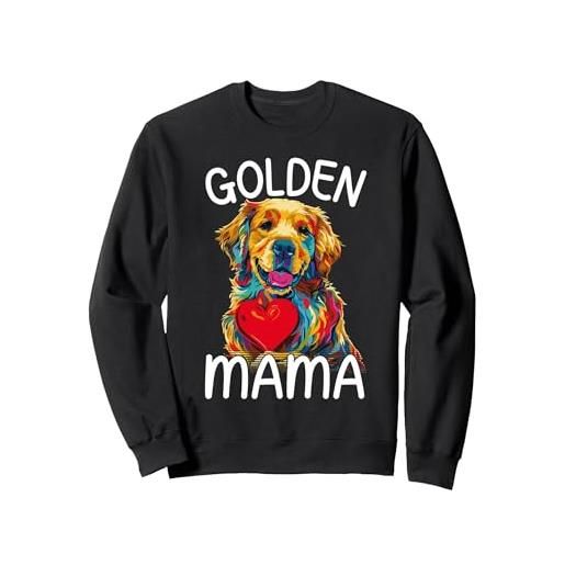 Golden Retriever Lovers Designs donna golden retriever mom pop art golden retriever lover felpa, unisex per adulti, nero, xl