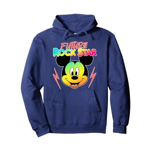 Disney mickey mouse future rock star felpa con cappuccio, unisex per adulti, navy, xxl