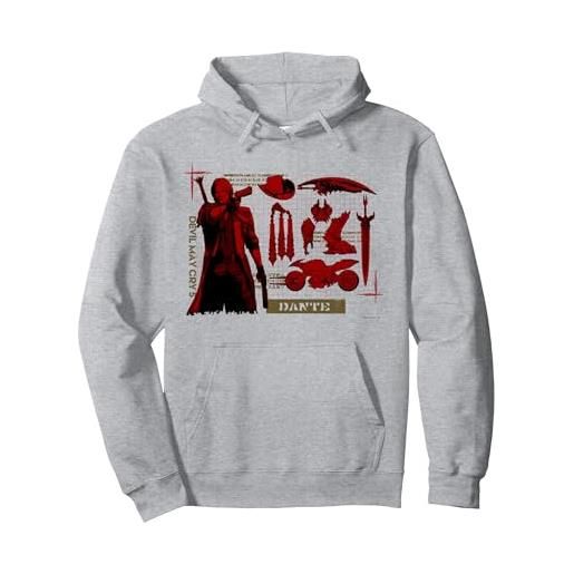Capcom devil may cry 5 dante felpa con cappuccio, unisex per adulti, nero, l