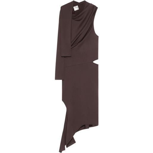 Courrèges abito con dettaglio cut-out - marrone
