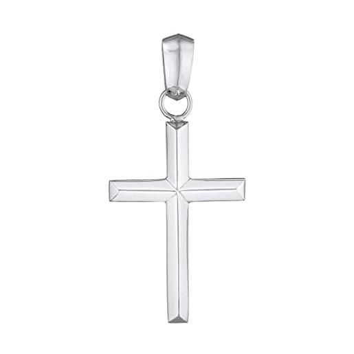 Set di collana e catena con ciondolo a croce in oro 18 carati - Catena con ciondolo a croce in oro da uomo - Set regalo di gioielli con collana a croce