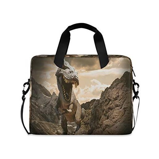 TropicalLife oowow borsa del computer portatile per le donne uomini dinosauro tyrannosaurus leggero valigetta 14 15.6 16 pollice laptop sleeve caso del manicotto del computer borsa messenger