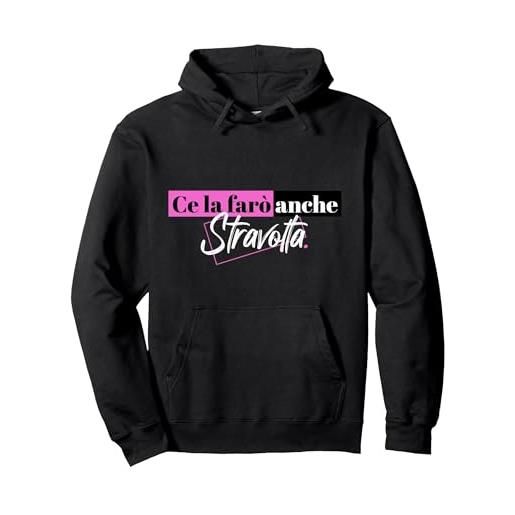 roundzclock ce la farò anche stravolta regalo originale e divertente felpa con cappuccio, unisex per adulti, nero, m