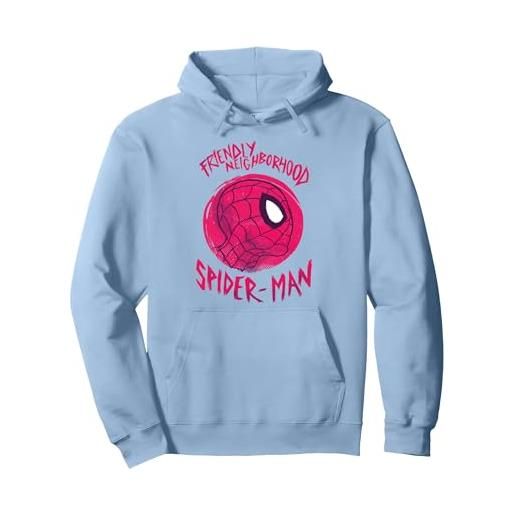 Marvel spider-man friendly neighborhood spider-man ball felpa con cappuccio, unisex per adulti, limone, s