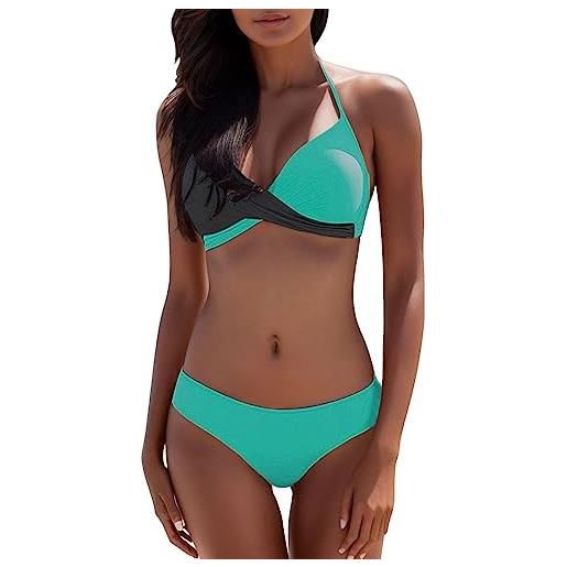 Bikini Falco due pezzi triangolino con laccetti e fiori in rilievo