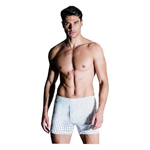 Nottingham 3 pezzi boxer uomo bx665-bx665x con apertura con bottoni in cotone, bianco, 7/xxl
