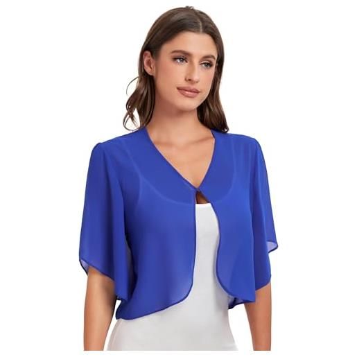 SURVODJA cardigan corto da donna in chiffon leggero maglioni a maniche corte bolero coprispalle per vestito, arancione, xx-large