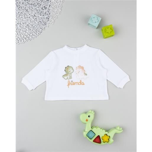 Prénatal t-shirt bimbo bianca stampa dinosauri
