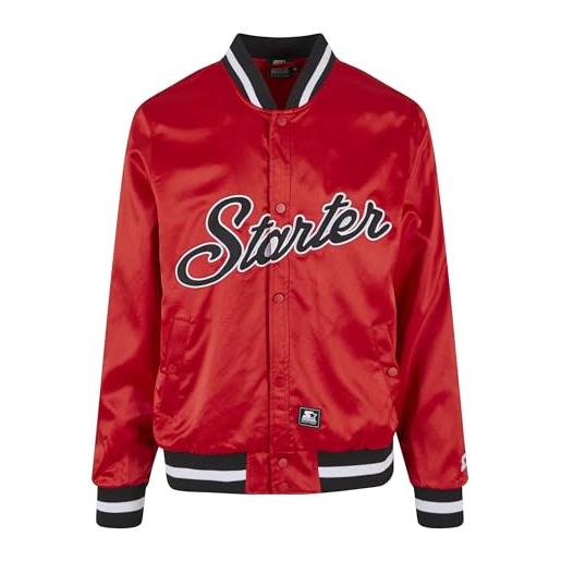 Starter black label starter satin college jacket giacca, rosso cityred, s uomo