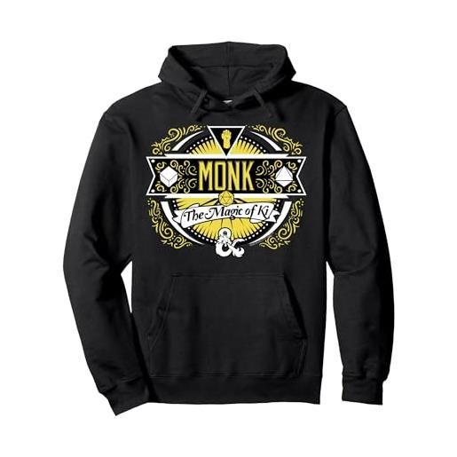 Dungeons & Dragons monk the magic of ki felpa con cappuccio, unisex per adulti, viola, m