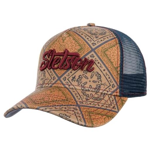 Stetson Cappellino Baseball Denim Vintage Distressed – Unisex, Con Visiera In Pelle E Fibbia Metallica, Colore Denim