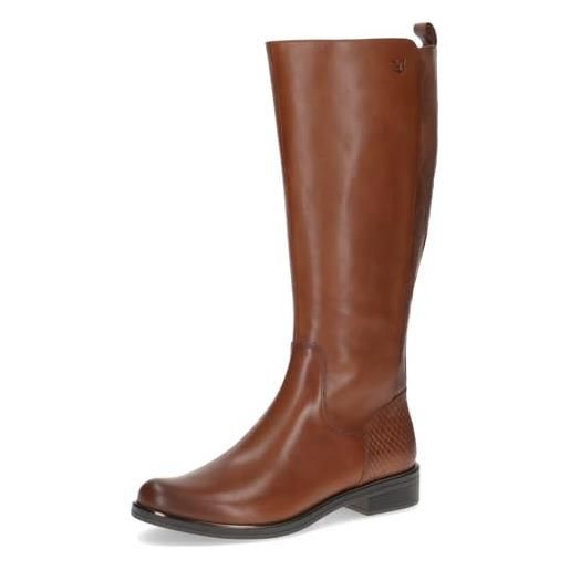 CAPRICE stivali da donna in pelle eleganti, marrone (cognac comb), 38 eu