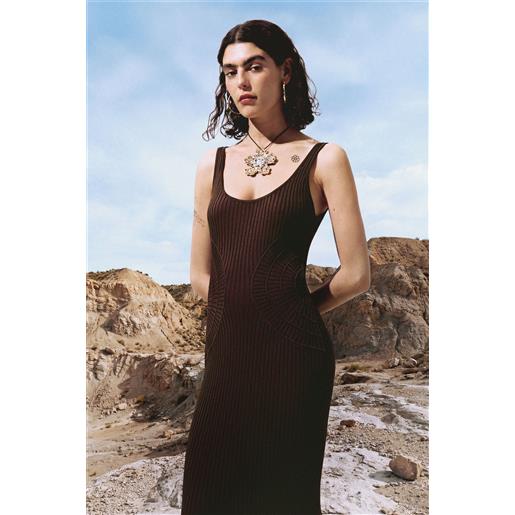 Desigual, abito liscio con spalline, donna, marrone, l