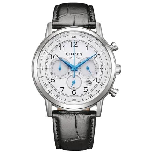Citizen ca4630 eco-drive solar chrono orologio da uomo con diametro di 42 mm in diverse varianti, nero, cinghia