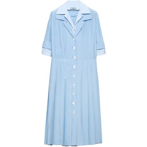 Prada chemisier in pongé e popeline - blu