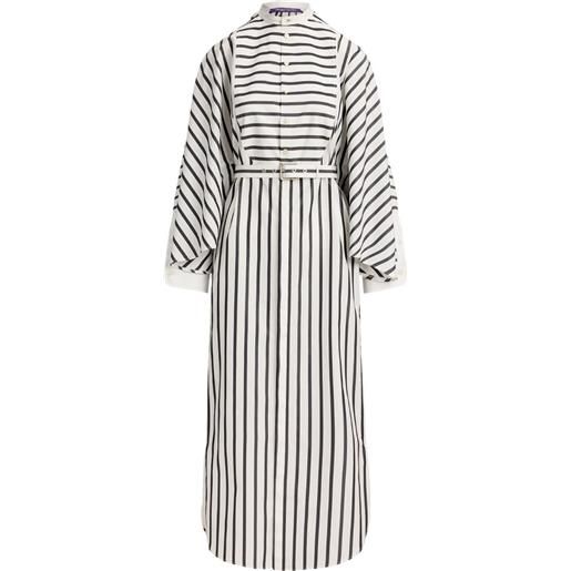 Ralph Lauren Collection abito juliana a righe con cintura - nero