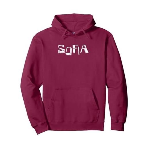Retro Sofia sofia retrò felpa con cappuccio, unisex per adulti, bordeaux, s