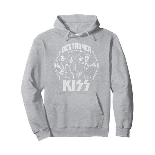 KISS bacio - giovani fiammeggianti felpa con cappuccio, unisex per adulti, blu reale, xxl