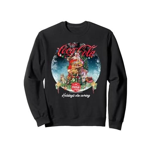 Coca Cola santa all'albero di natale felpa, unisex per adulti, navy, xxl