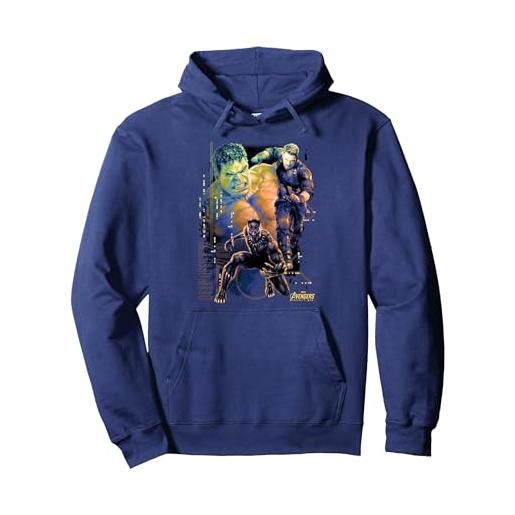 Marvel infinity war hulk black panther capt. America felpa con cappuccio, unisex per adulti, navy, l