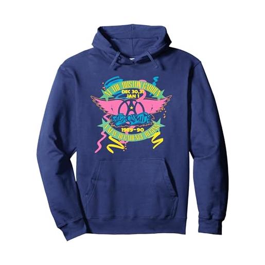 Aerosmith - al boston garden felpa con cappuccio, unisex per adulti, navy, s