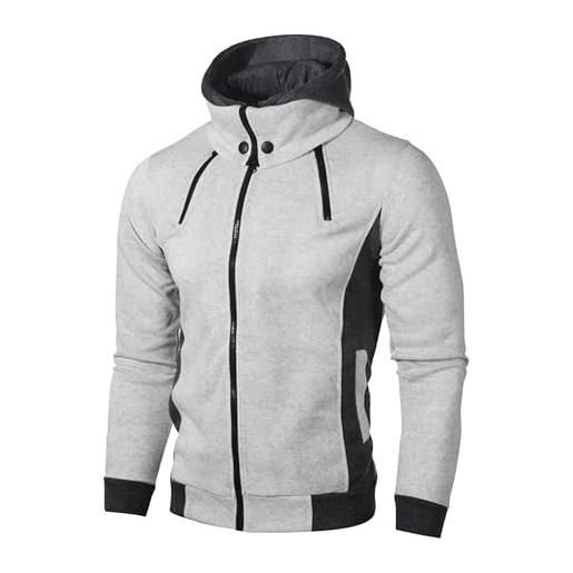 Felpa Con Cappuccio Uomo Invernale Leggera, Casual Con Cerniera, Giacca Sportiva Slim Fit (Poliestere/Cotone)