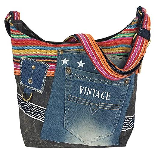 Borsa a tracolla casual, borsa a tracolla in tela retrò da uomo, adatta
