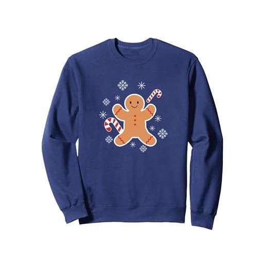 United Labels natale - omino di pan di zenzero felpa, unisex per adulti, navy, l
