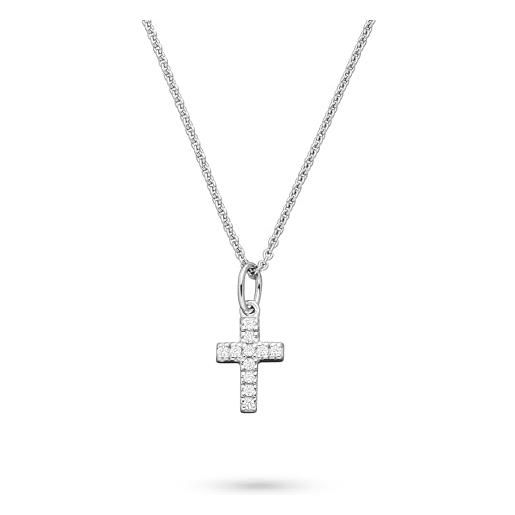 s.Oliver collana da bambina in argento 925 con zirconi - argento - catenina regolabile 40 cm - impermeabile e delicato sulla pelle