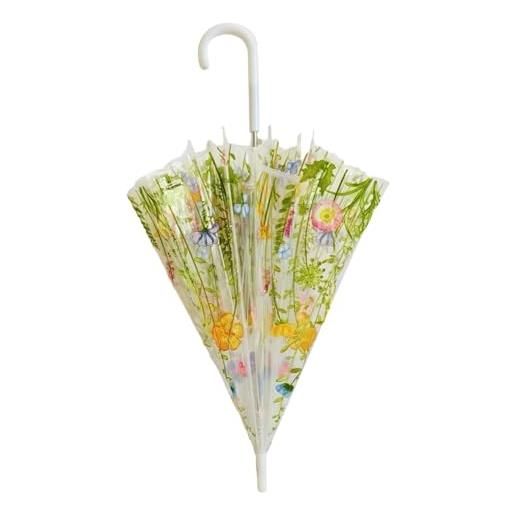 MotiveTech ombrello trasparente antipioggia antivento portatile da viaggio con grazioso cupola per ragazze e donne, decorazione per matrimoni