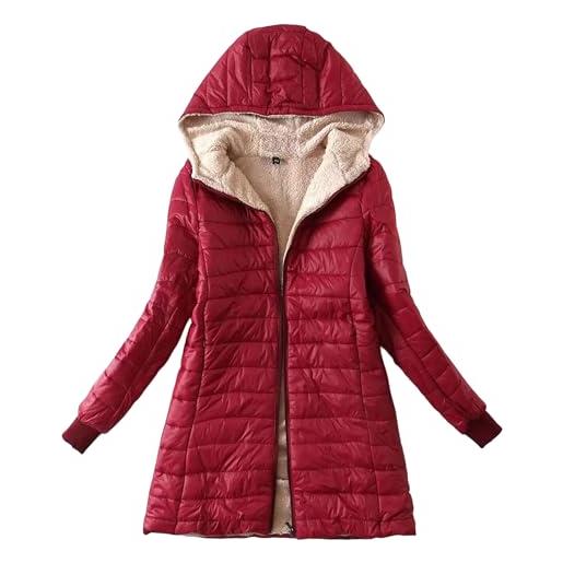 DUOYANGJIASHA Felpa Con Cappuccio Tunica Lunga Invernale Da Donna - Morbida In Pile, Con Tasca Frontale, Taglie Forti Fino A XXX-Large