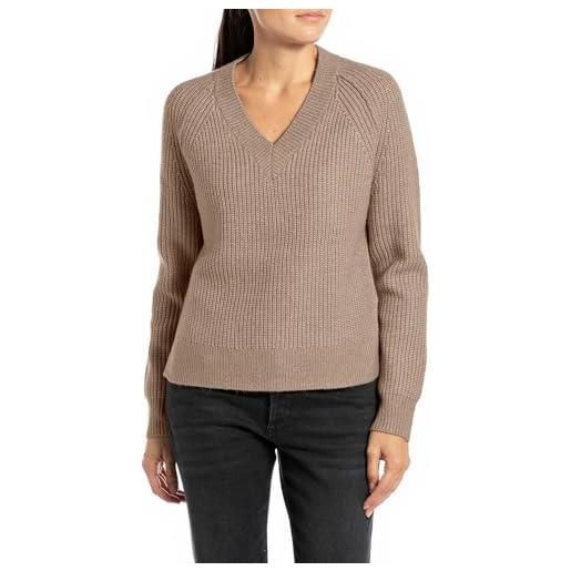 REPLAY DK3554.000.G23274, Maglione Donna, Grigio (Dark Grey Melange M10), XS