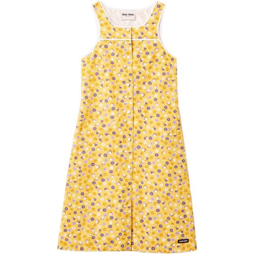 Miu Miu abito midi a fiori - giallo