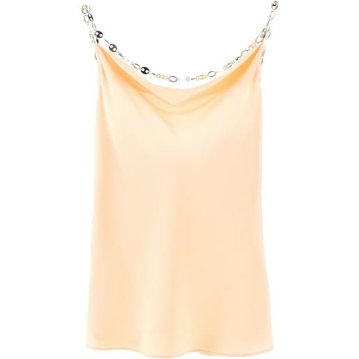 Rabanne top con catena - toni neutri