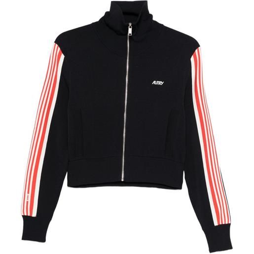 Autry giacca a righe con zip - blu