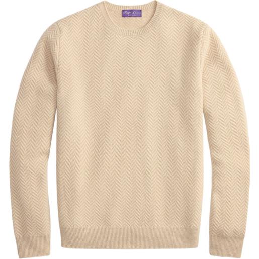 Ralph Lauren Purple Label maglione con motivo a spina di pesce - toni neutri