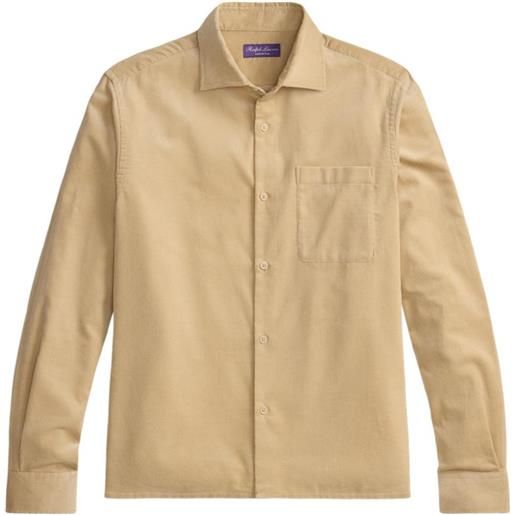 Ralph Lauren Purple Label camicia a coste - toni neutri