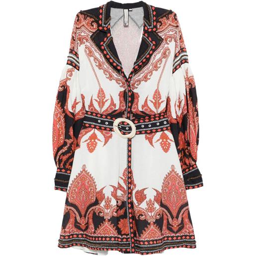 SCARLETT POPPIES abito corto florista - bianco