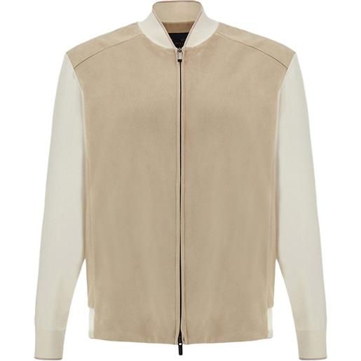 Paul & Shark bomber con inserto aqualeather - toni neutri