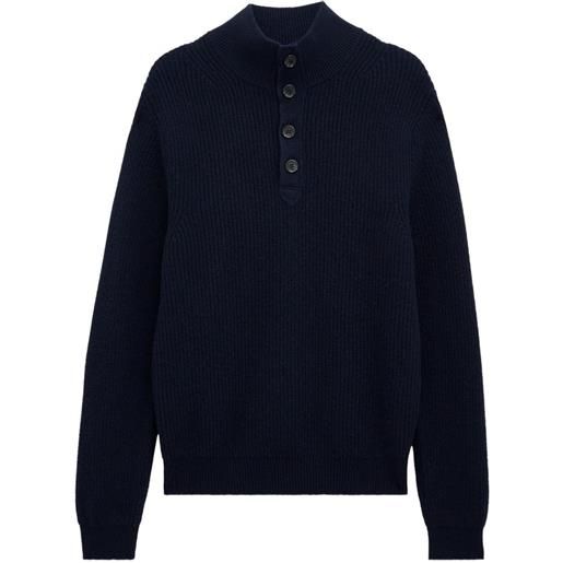Pringle of Scotland mock-neck ribbed cashmere sweater - blu
