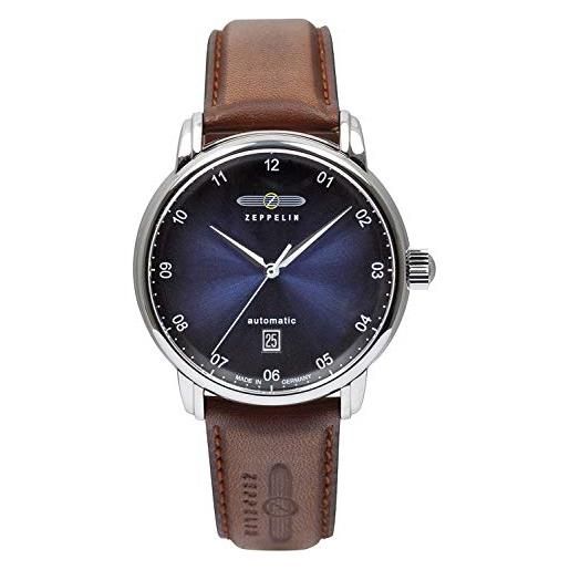 Zeppelin Orologio Automatico 8422-3 – Quadrante Blu, Cassa Acciaio 42mm, Movimento Seiko, Made In Germany